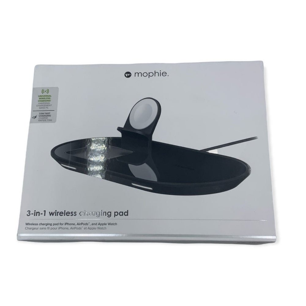 Mophie 3-in-1 Wireless Charging Station for Airpods, iPhone, iWatch - Black in B